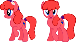 Size: 5001x2817 | Tagged: safe, artist:pilot231, oc, oc only, oc:iris mustang, pony, blue eyes, female, flower, flower in hair, mare, pink coat, red mane, simple background, solo, tail, tail wrap, transparent background, vector, younger