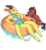 Size: 2750x3000 | Tagged: safe, artist:rainbowsprinklesart, oc, oc only, oc:mallac, dragon, hybrid, zony, anthro, anthro oc, bikini, clothes, dragoness, eyes closed, female, high res, inner tube, smiling, swimsuit, water, wet, wet mane