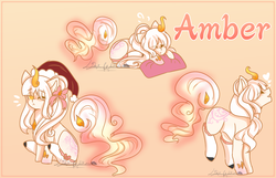 Size: 2300x1477 | Tagged: safe, artist:sora-choi, oc, oc only, oc:amber, original species, female, reference sheet, sokutai pony, solo