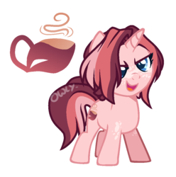 Size: 903x909 | Tagged: safe, artist:vintage-owll, oc, oc only, oc:cinnamon latte, pony, unicorn, adopted offspring, female, filly, parent:donut joe, simple background, solo, transparent background