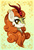 Size: 1350x2000 | Tagged: safe, artist:jenndylyon, autumn blaze, kirin, pony, g4, sounds of silence, :p, awwtumn blaze, big ears, bust, cute, female, looking at you, mare, signature, silly, solo, tongue out, watermark