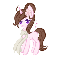 Size: 1250x1000 | Tagged: safe, oc, oc only, pony, unicorn, clothes, female, flower, flower in hair, looking at you, mare, scarf, simple background, solo, white background