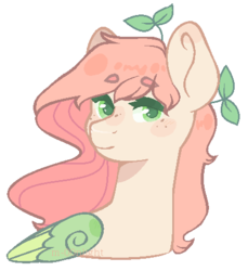 Size: 426x465 | Tagged: safe, artist:m-00nlight, oc, oc only, oc:marigold, pegasus, pony, bust, colored wings, female, mare, portrait, simple background, solo, transparent background
