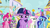 Size: 1280x720 | Tagged: safe, screencap, lemon hearts, minuette, pinkie pie, spike, twilight sparkle, alicorn, pony, amending fences, g4, canterlot, castle, floppy ears, hat, party hat, sad, twilight sparkle (alicorn)