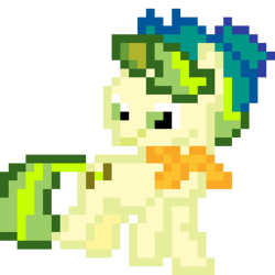 Size: 256x256 | Tagged: safe, artist:joeydr, derpibooru exclusive, pistachio, pony, g4, clothes, hat, male, pixel art, scarf, simple background, teenager, transparent background