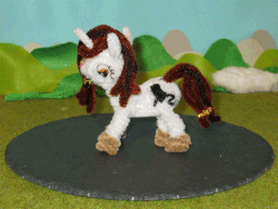 Size: 1000x750 | Tagged: safe, artist:malte279, artist:tokokami, oc, oc:blackcat, pony, unicorn, animated, chenille, chenille stems, chenille wire, craft, gif, pipe cleaner sculpture, pipe cleaners, stop motion