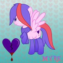 Size: 1080x1080 | Tagged: safe, artist:tacobender, oc, oc only, oc:myre, pony, clothes, scarf, show accurate, socks, solo