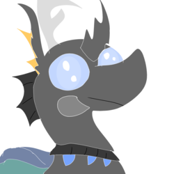 Size: 3000x3000 | Tagged: safe, artist:thepowerbeast, oc, oc only, oc:king exoskeleton, changedling, changeling, alternate design, high res, thousand yard stare