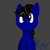 Size: 2894x2894 | Tagged: safe, artist:kevw, oc, pony, black mane, chest fluff, cute, dark blue coat, high res, innocent, kevpon, messy mane, ponysona, simple background, sitting, smiling, watermark