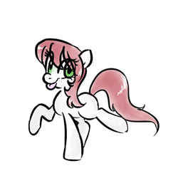 Size: 400x400 | Tagged: safe, artist:jessy, oc, oc only, oc:palette swap, earth pony, pony, female, looking at you, mare, simple background, solo, tongue out, white background