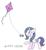 Size: 1328x1440 | Tagged: safe, artist:cmara, starlight glimmer, pony, g4, female, kite, kite flying, solo, traditional art