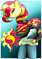 Size: 2893x4092 | Tagged: safe, artist:pdpwny, sunset shimmer, equestria girls, g4, looking at you