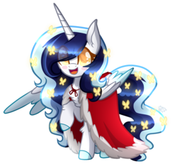Size: 1697x1570 | Tagged: safe, artist:sugaryicecreammlp, oc, oc only, oc:roxy lovli pop, alicorn, pony, cape, clothes, female, mare, simple background, solo, transparent background