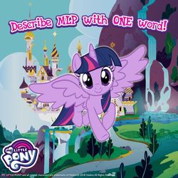Size: 1080x1080 | Tagged: safe, gameloft, twilight sparkle, alicorn, pony, g4, official, adventure in the comments, bronybait, cute, female, my little pony logo, solo, twiabetes, twilight sparkle (alicorn)