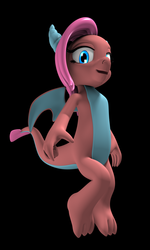 Size: 1500x2500 | Tagged: safe, artist:argos90, idw, mina, pony, friends forever #14, g4, my little pony: friends forever, spoiler:comic, 3d, black background, blender, looking at you, simple background