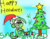 Size: 555x435 | Tagged: safe, lyra heartstrings, pony, unicorn, g4, christmas, christmas tree, grin, happy holidays, hat, holiday, lyre, recolor, santa hat, smiling, smoke weed everyday, tree