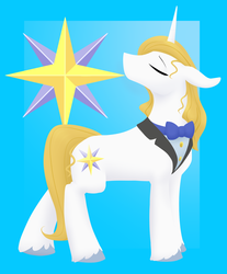 Size: 1354x1633 | Tagged: safe, artist:mythpony, prince blueblood, pony, unicorn, g4, colored hooves, cutie mark, eyes closed, hoof fluff, hooves, horn, lineless, male, solo, stallion