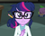 Size: 1303x1041 | Tagged: safe, screencap, sci-twi, spike, spike the regular dog, twilight sparkle, dog, equestria girls, g4, my little pony equestria girls: rainbow rocks, adventure in the comments, clothes, cropped, frown, glasses, lab coat, paradox, raised eyebrow