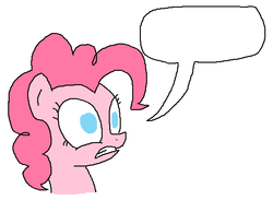 Size: 549x401 | Tagged: safe, pinkie pie, earth pony, pony, g4, drawthread, simple background, speech bubble