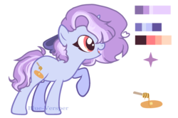 Size: 1820x1212 | Tagged: safe, artist:jxst-blue, oc, oc only, oc:honey pancakes, pony, unicorn, bow, female, hair bow, mare, offspring, parent:pinkie pie, parent:pokey pierce, parents:pokeypie, reference sheet, solo