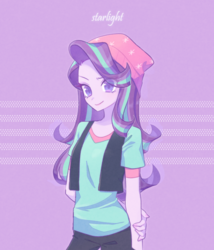 Size: 1200x1400 | Tagged: safe, artist:kkmrarar, starlight glimmer, equestria girls, g4, clothes, female, hat, looking at you, shirt, solo, vest