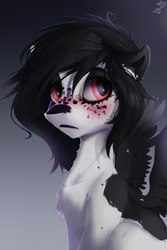 Size: 1280x1920 | Tagged: source needed, safe, artist:apostolllll, oc, oc only, pegasus, pony, bust, freckles, solo