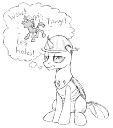 Size: 1626x1842 | Tagged: safe, artist:thebowtieone, oc, oc only, oc:berzie, changedling, changeling, hard hat, lineart, monochrome, sketch, solo