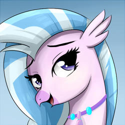 Size: 600x600 | Tagged: safe, artist:dashy21, silverstream, classical hippogriff, hippogriff, g4, bedroom eyes, female, solo