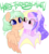 Size: 1232x1376 | Tagged: safe, artist:nekomellow, oc, oc only, oc:dream catcher (nekomellow), oc:mintheart, bat pony, pony, bat pony oc, birthday, heart, heart eyes, present, simple background, transparent background, wingding eyes