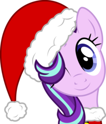 Size: 5296x6183 | Tagged: safe, artist:pink1ejack, starlight glimmer, pony, unicorn, g4, absurd resolution, christmas, christmas ponies, cute, female, glimmerbetes, hair flip, hair over one eye, hat, holiday, one eye closed, santa hat, simple background, solo, transparent background, vector, wink