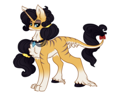 Size: 2612x1985 | Tagged: safe, oc, oc only, oc:kristella, abyssinian, cat, hybrid, pony, unicorn, chest fluff, female, interspecies offspring, mare, next generation, offspring, parent:capper dapperpaws, parent:rarity, parents:capperity, solo
