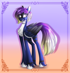 Size: 1765x1837 | Tagged: safe, artist:ggchristian, oc, oc only, pegasus, pony, female, mare, solo, two toned wings