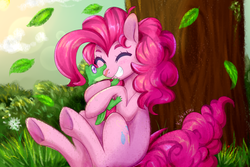 Size: 3000x2000 | Tagged: safe, artist:kaikururu, gummy, pinkie pie, pony, g4, female, high res, male, mare