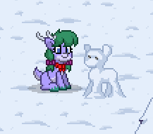 Size: 217x191 | Tagged: safe, oc, oc only, oc:aquamarine snowfall, deer, pony, reindeer, pony town, pixel art, solo, sprite