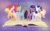 Size: 1280x800 | Tagged: safe, artist:toksinblack, applejack, fluttershy, pinkie pie, rainbow dash, rarity, twilight sparkle, alicorn, pony, fame and misfortune, g4, my little pony: friendship is magic, beanbrows, eyebrows, eyes closed, flawless, lyrics, mane six, open mouth, scene interpretation, song reference, text, twilight sparkle (alicorn), we're not flawless