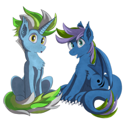 Size: 1280x1203 | Tagged: safe, artist:endlessfusion, oc, oc:endless fusion, oc:vihos, pony, 2019 community collab, derpibooru community collaboration, duo, male, simple background, transparent background
