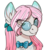 Size: 2000x2000 | Tagged: safe, artist:spoopygander, oc, oc only, earth pony, pony, bow, bowtie, cute, ear fluff, eye clipping through hair, eyelashes, female, glasses, high res, looking at you, looking up, mare, markings, multicolored hair, outline, smiling, solo