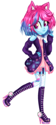 Size: 560x1240 | Tagged: safe, artist:gihhbloonde, oc, oc only, oc:popys, equestria girls, g4, base used, boots, clothes, eyelashes, female, hand on hip, high heel boots, shoes, simple background, smiling, solo, transparent background