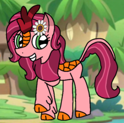 Size: 520x516 | Tagged: source needed, safe, artist:徐詩珮, gloriosa daisy, kirin, pony, equestria girls, g4, sounds of silence, equestria girls ponified, flower, flower in hair, kirin-ified, ponified, species swap