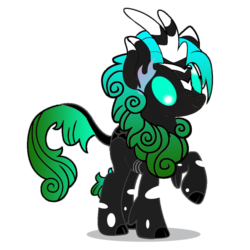 Size: 1200x1200 | Tagged: safe, oc, oc only, changeling, kirin, 2019 community collab, derpibooru community collaboration, changeling oc, derp, kirin oc, simple background, solo, transparent background
