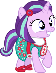 Size: 925x1200 | Tagged: safe, artist:cloudy glow, starlight glimmer, pony, unicorn, g4, alternate hairstyle, american girls, clothes, cute, female, filly, filly starlight glimmer, glimmerbetes, grin, kit kittredge, simple background, smiling, solo, transparent background, younger