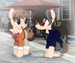 Size: 3069x2582 | Tagged: safe, artist:blackcloud2000, oc, oc only, oc:mahiru shirota, oc:yasahiro, earth pony, pony, base used, clothes, high res, male, stallion