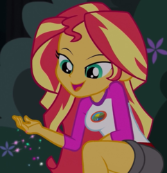 Size: 585x608 | Tagged: safe, edit, edited screencap, editor:mlp-gft, screencap, sunset shimmer, equestria girls, g4, my little pony equestria girls: legend of everfree, big breasts, breast edit, breasts, busty sunset shimmer, cute, female, shimmerbetes, solo