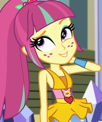 Size: 842x1003 | Tagged: safe, screencap, sour sweet, equestria girls, equestria girls specials, g4, my little pony equestria girls: dance magic, cropped, disco dress, female, sleeveless, solo