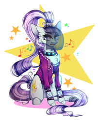 Size: 1497x1850 | Tagged: safe, artist:soundwavepie, coloratura, earth pony, pony, g4, bracelet, countess coloratura, cutie mark background, female, jewelry, mare, simple background, spiked wristband, transparent background, wristband