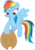 Size: 10000x14440 | Tagged: safe, artist:famousmari5, rainbow dash, pegasus, pony, g4, hearth's warming shorts, my little pony best gift ever, triple pony dare ya, absurd resolution, accessory theft, applejack's hat, cowboy hat, cute, dashabetes, female, hat, holding, mare, simple background, solo, stetson, teasing, transparent background, vector