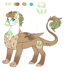 Size: 1024x1115 | Tagged: safe, artist:plixine, oc, oc only, oc:sandy, hippogriff, female, offspring, parent:greta, parent:press release, reference sheet, simple background, solo, transparent background