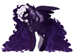 Size: 885x640 | Tagged: safe, artist:sunnchild, oc, oc only, oc:half moon shadow, pegasus, pony, female, forked tongue, mare, simple background, solo, transparent background