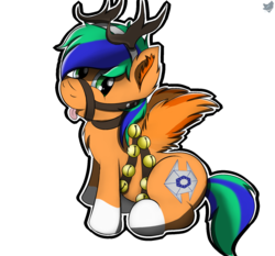 Size: 1500x1400 | Tagged: safe, artist:cloufy, oc, oc only, oc:naarkerotics, pony, antlers, christmas, holiday, reindeer antlers, solo