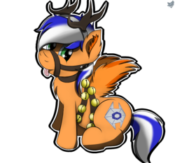 Size: 1500x1400 | Tagged: safe, artist:cloufy, oc, oc only, oc:naarkessex, pony, antlers, reindeer antlers, solo, ych result